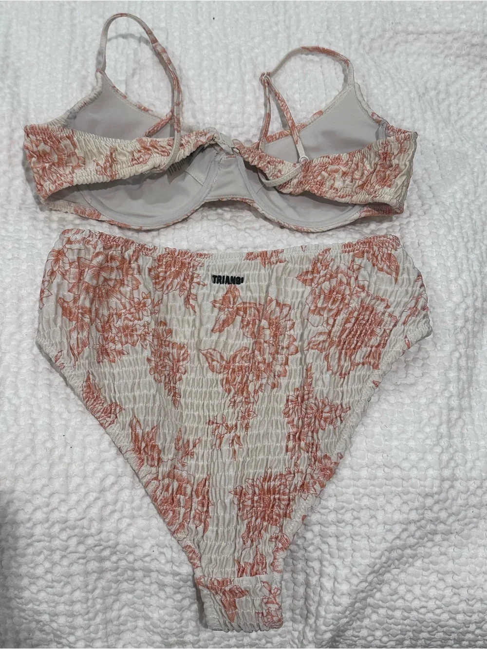 triangl swimwear Cream Bikini with Rust Floral Print
